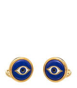 Harrods Halcyon Days Gold and Enamel Evil Eye Cufflinks- Buy online at McGrocer