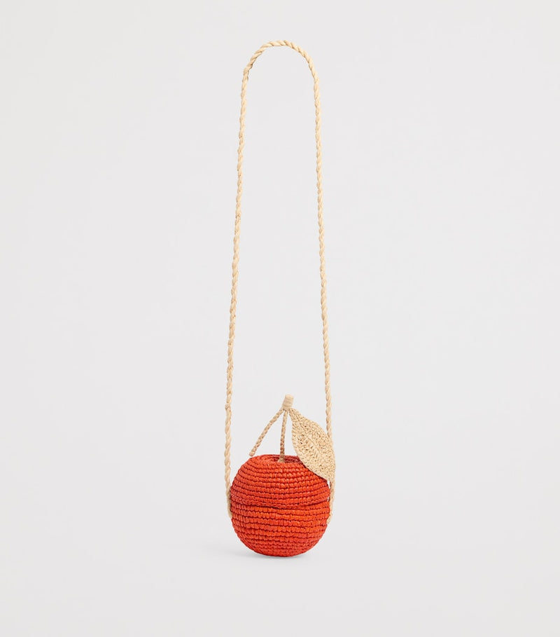 Bonpoint orange raffia cross-body bag, UK version