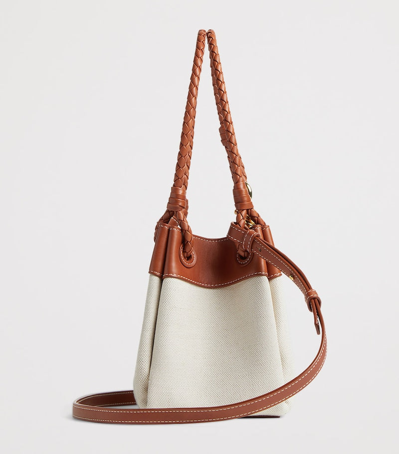 Bottega Veneta small canvas parachute shoulder bag (British brand)