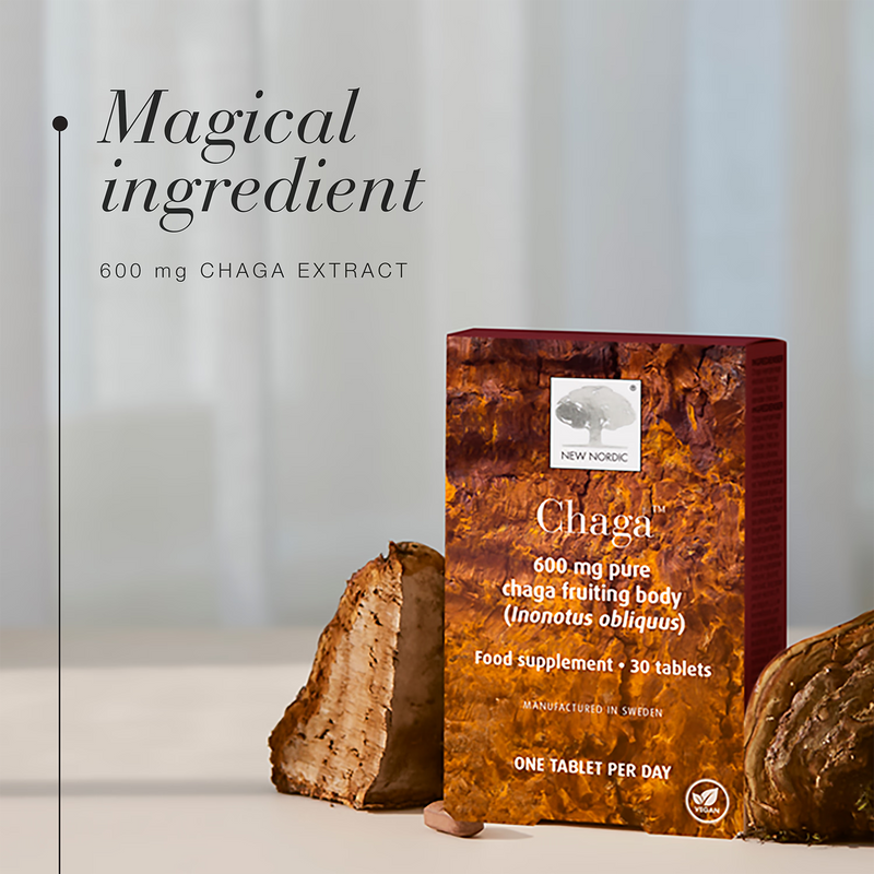 New Nordic Chaga mushroom extract tablets 30 (British brand)