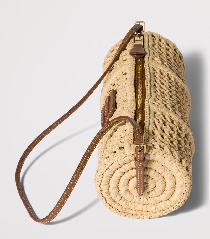 Miu Miu crochet mesh pouch with lambskin accents - British product