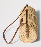 Miu Miu crochet mesh pouch with lambskin accents - British product