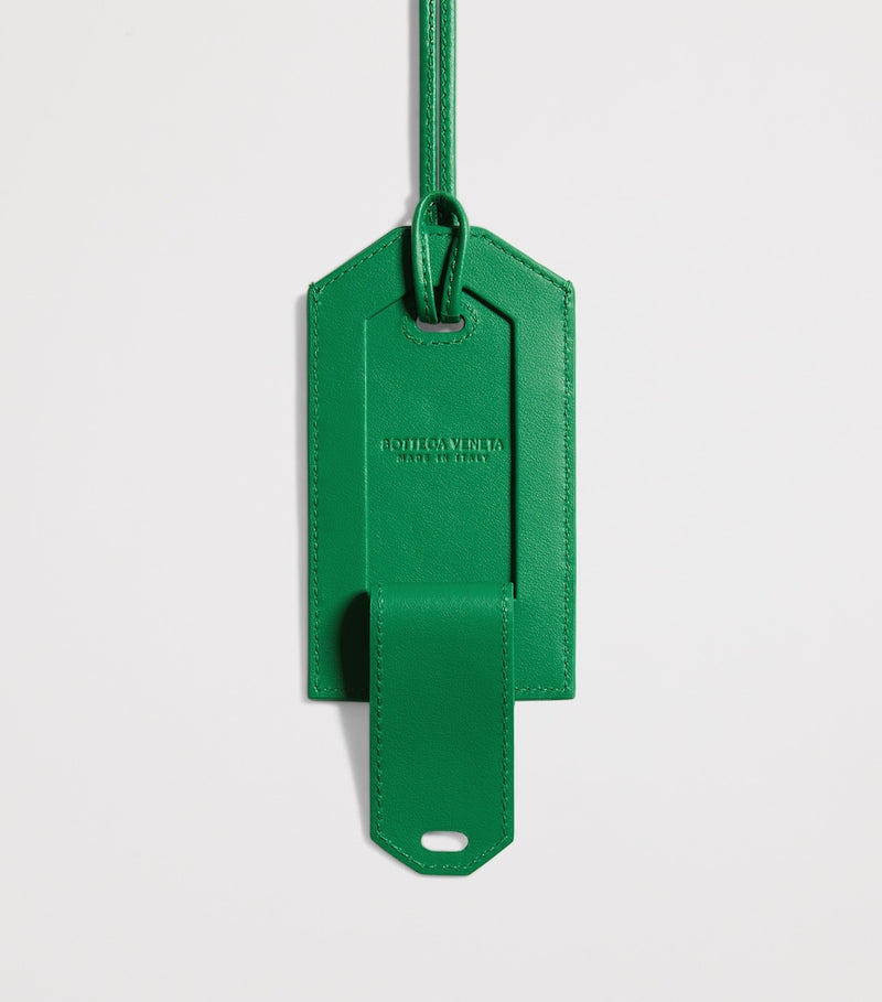 Bottega Veneta Intrecciato leather luggage tag, UK version