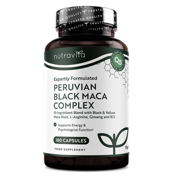 Nutravita Black Maca Complex 6000mg 180 capsules, imported from the UK