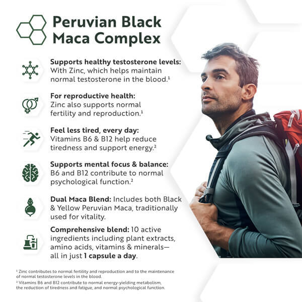 Nutravita Black Maca Complex 6000mg 180 capsules, imported from the UK