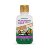 Holland & Barrett NaturesPlus Animal Parade GOLD Multivitamin Children's Liquid 480ml- Buy online at McGrocer