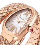 Bvlgari rose gold and diamond Serpenti Spiga watch 35mm, UK version