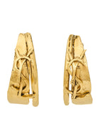 Saint Laurent Cassandre textured hoop earrings H3cm x W1.5cm - British product