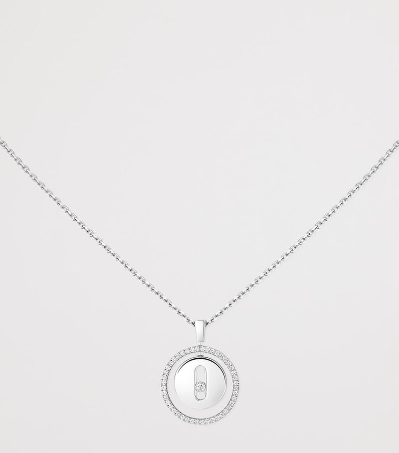 Messika Lucky Move white gold diamond necklace, UK version