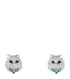 Boucheron Wladimir cat earrings with diamonds and tsavorite (British brand)