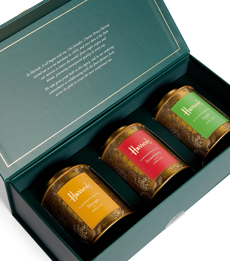 Harrods flavoured loose leaf tea selection 150g gift box (British brand)
