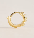 Jade Trau mini yellow gold diamond huggie earrings, imported from the UK