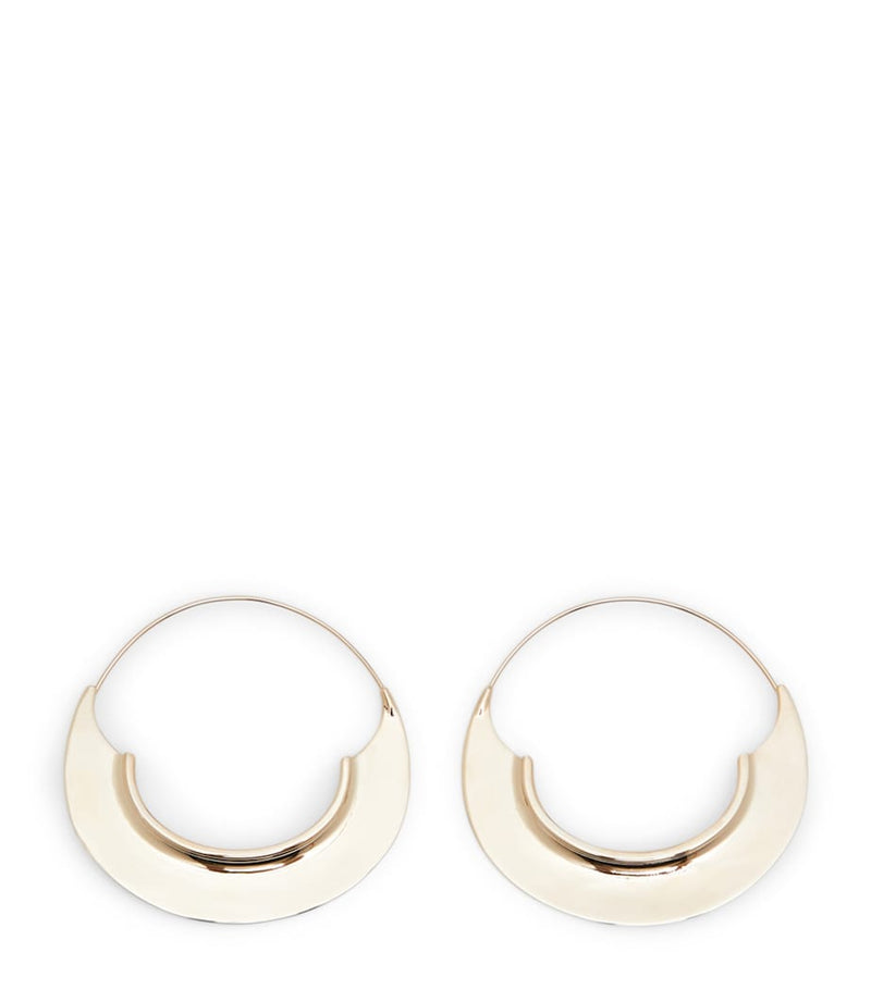 Max Mara embossed hoop earrings gold-tone brass - British product