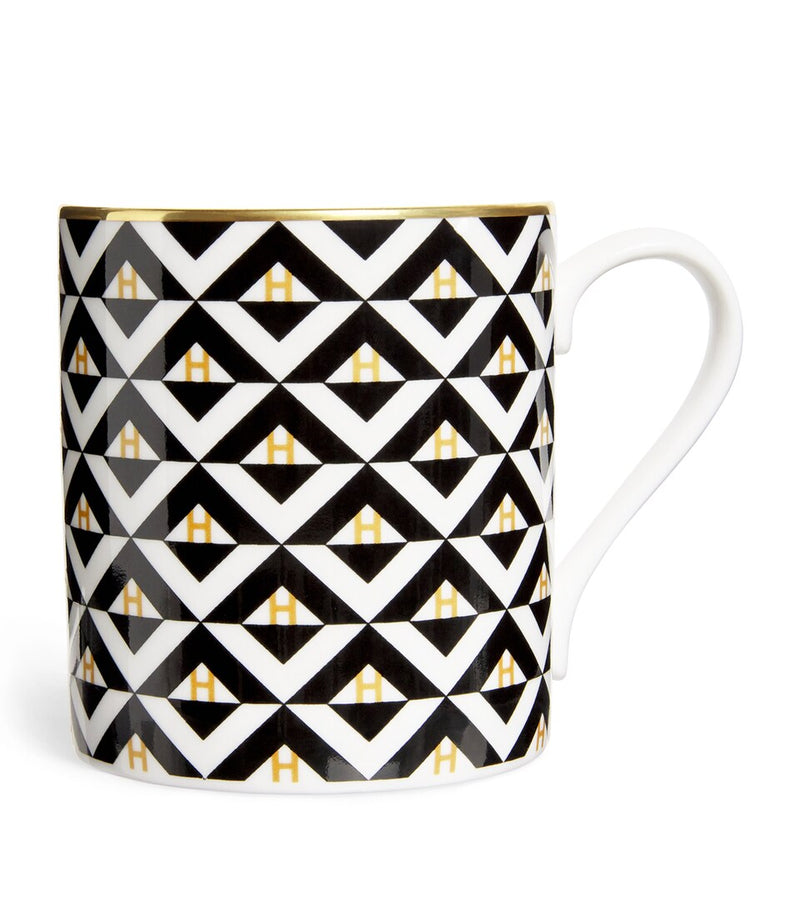 Fine Bone China Mug with Pastel Geometric Print