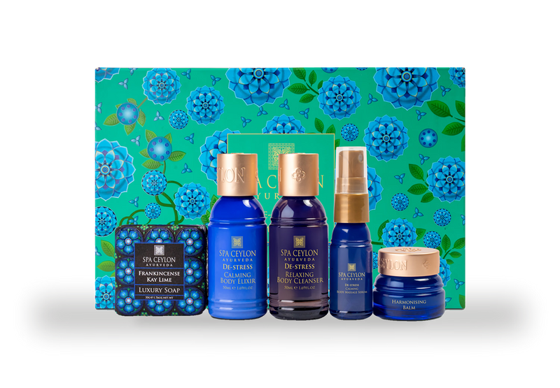 De-Stress Home Spa Set six-piece aromatherapy kit, UK version