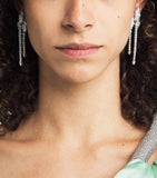 Yeprem white gold and diamond drop earrings (British brand)