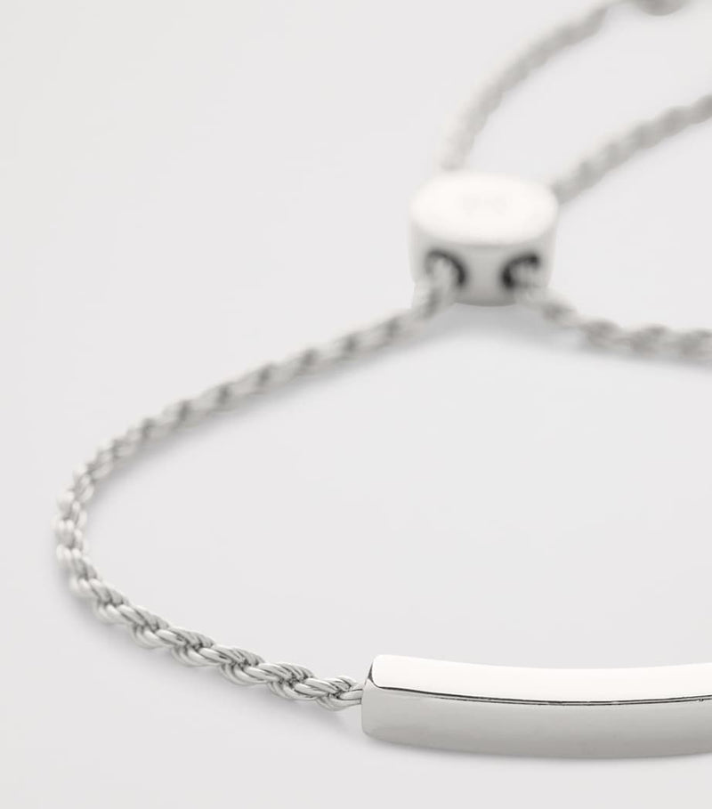 Monica Vinader sterling silver linear friendship bracelet, imported from the UK