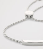 Monica Vinader sterling silver linear friendship bracelet, imported from the UK