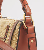 Chloé Marcie mini raffia-effect shoulder bag, UK version