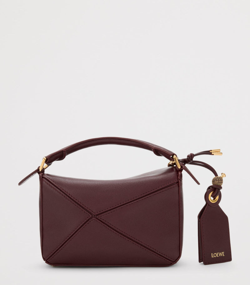 LOEWE Mini Puzzle Top-Handle Bag in smooth lambskin, imported from the UK