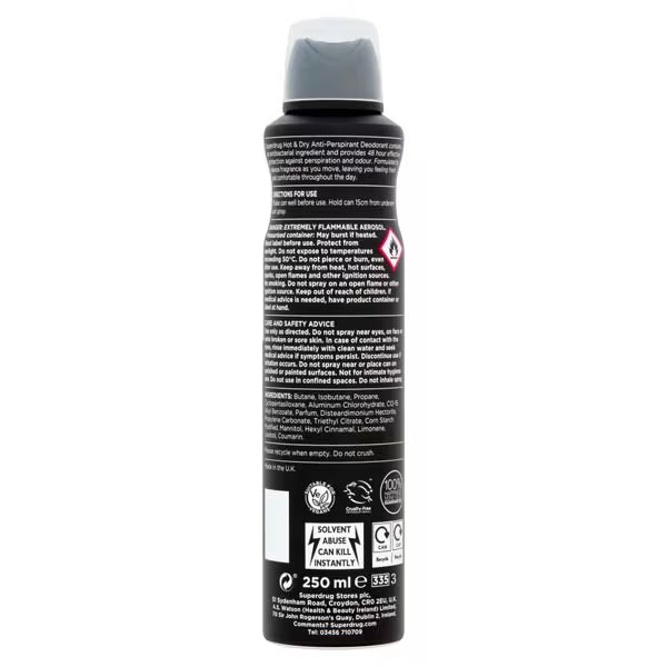 Superdrug Men's Anti-Perspirant Deodorant Spray 250ml (British brand)