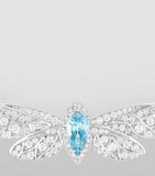 Boucheron Cicada ring white gold diamonds aquamarine (British brand)