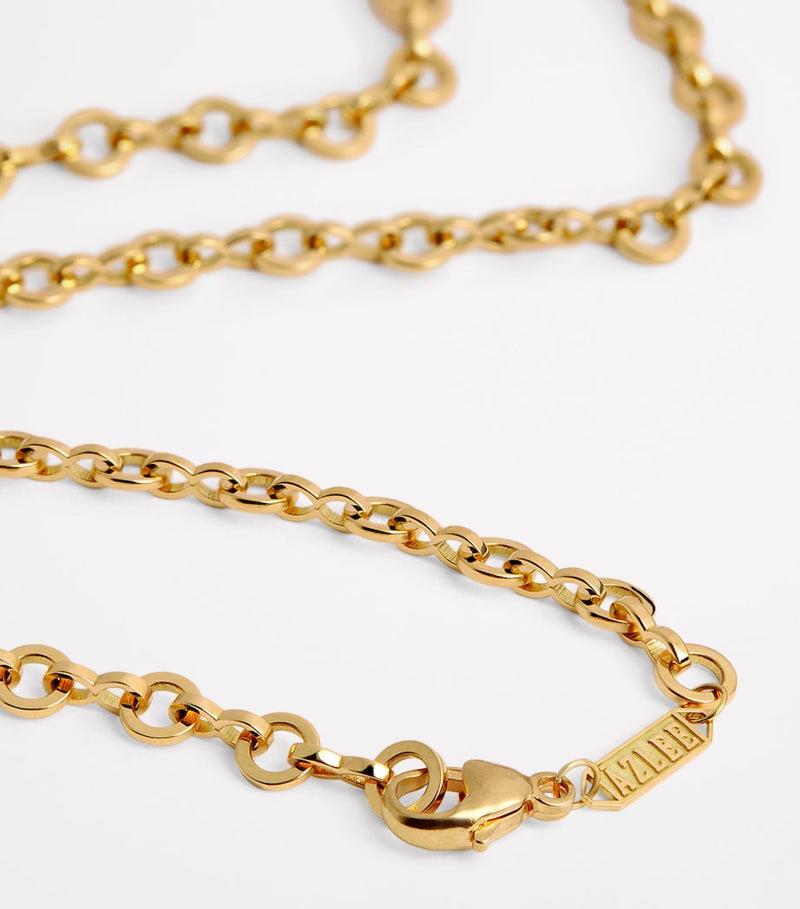 Azlee yellow gold circle-link chain necklace - British product