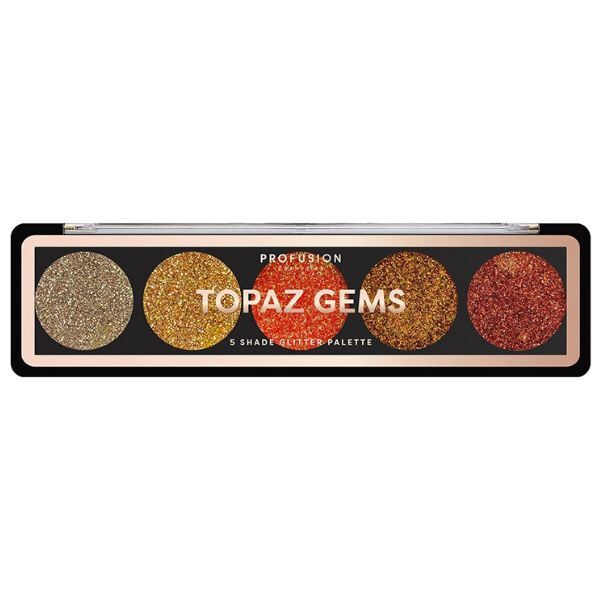 Profusion Cosmetics Glitter Palette Topaz 4.5g, imported from the UK