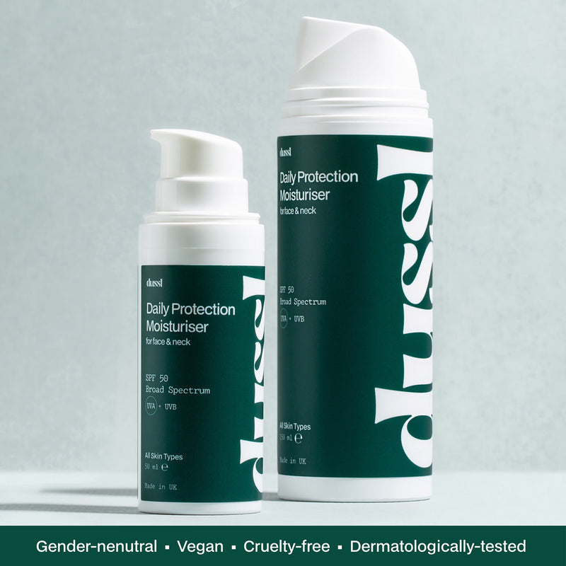 dussl moisturiser SPF 50 150ml, imported from the UK
