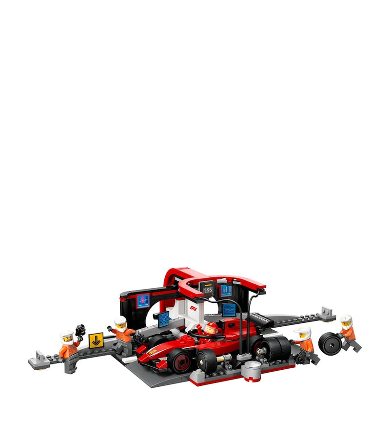 Lego F1 Pit Stop set with Ferrari car and pit crew, UK version