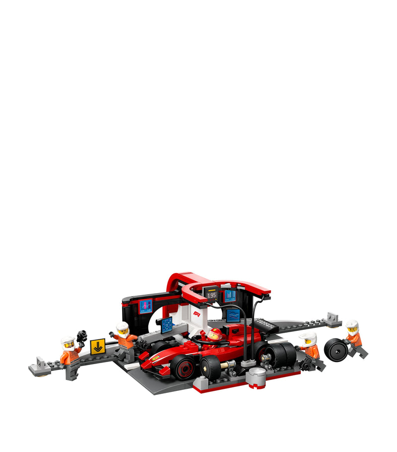 Lego F1 Pit Stop set with Ferrari car and pit crew, UK version