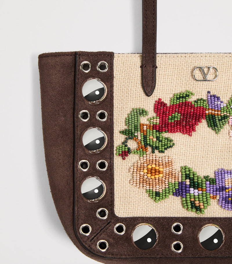 Valentino Garavani mini suede beaded Nellcôte shoulder bag - British product