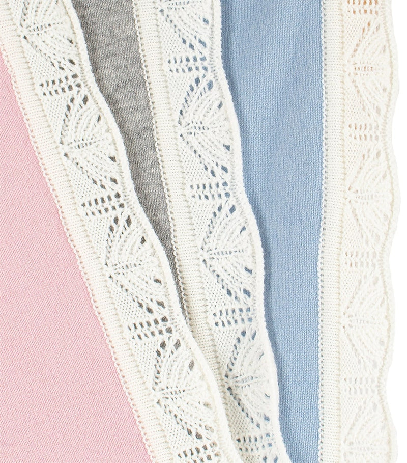 Trotters cashmere baby blanket with frills, UK version