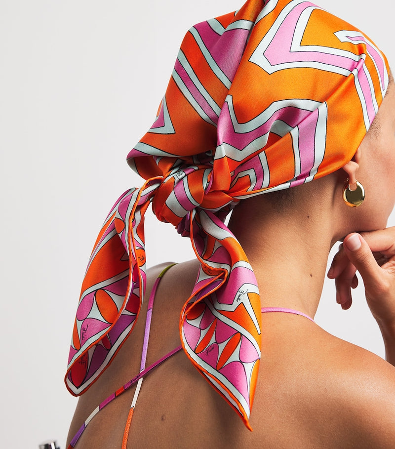 PUCCI silk scarf with Labirinto maze print 90cm - British product