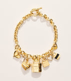 Chloé Paddington charms necklace gold tone calfskin (British brand)