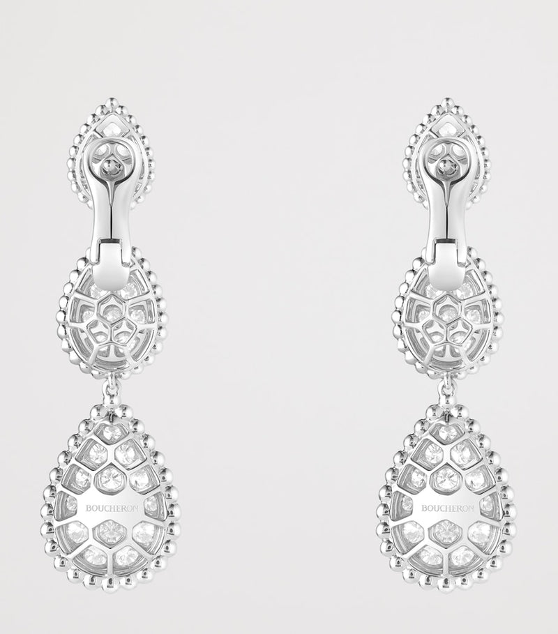 Boucheron Serpent Bohème pendant earrings white gold diamonds - British product