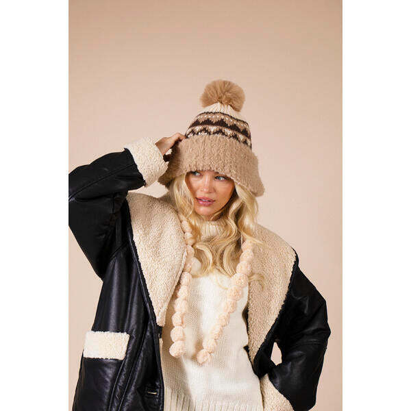 SVNX Chunky Beanie in Beige Multi, UK version