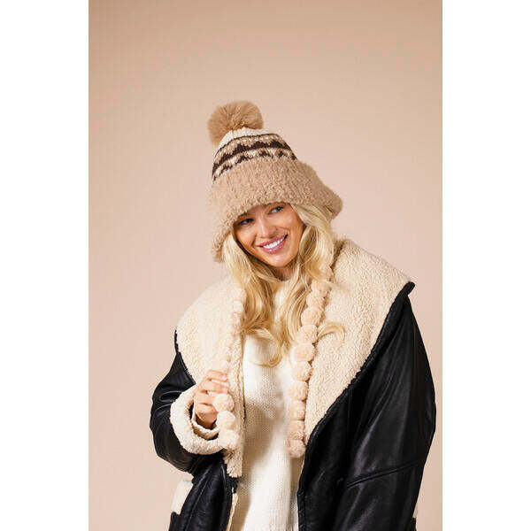 SVNX Chunky Beanie in Beige Multi, UK version