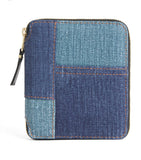Comme des Garçons lambskin denim-patch bifold wallet, UK version