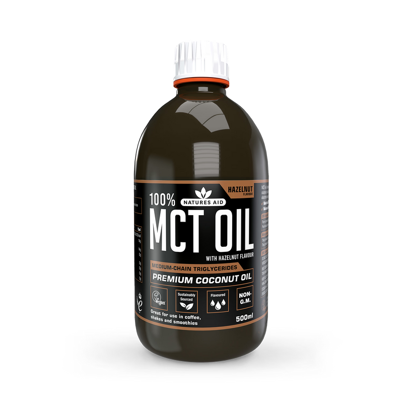 Natures Aid MCT Oil Hazelnut Flavour 500ml, UK version