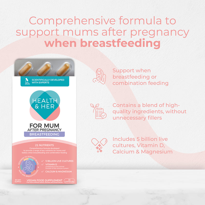 Health & Her breastfeeding support supplement 60 capsules, UK version