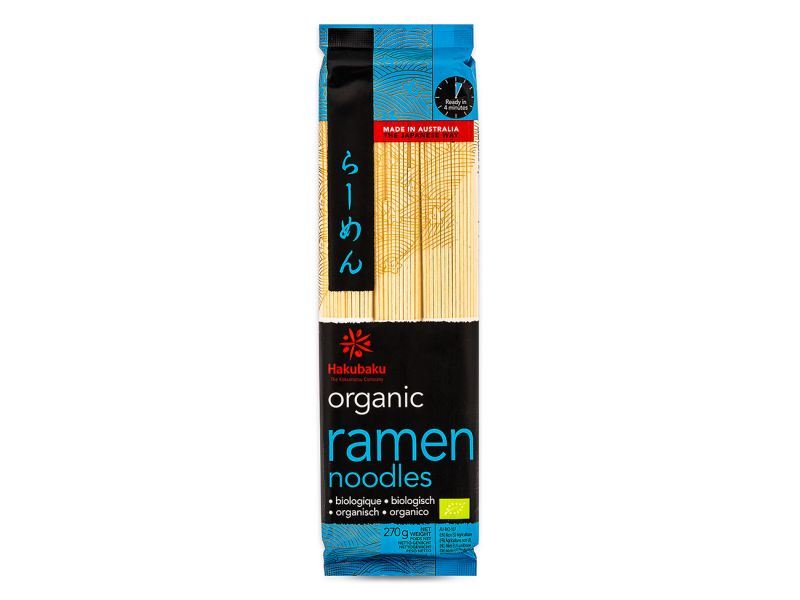 Hakubaku organic ramen noodles, imported from the UK