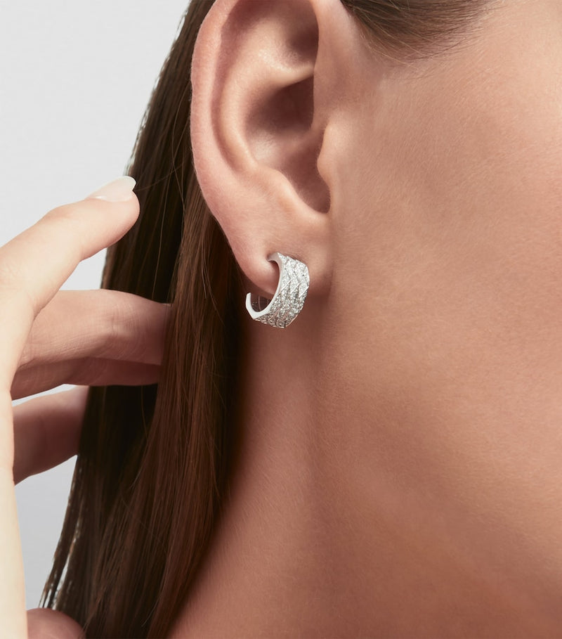 Graff white gold diamond triple-hoop earrings - British product