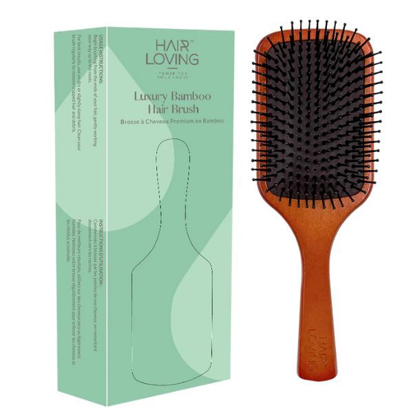 Hair Loving wooden paddle brush for effortless detangling, UK version