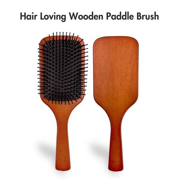 Hair Loving wooden paddle brush for effortless detangling, UK version