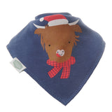 Superdrug Ziggle Highland Cow Bandana Dribble Bib Christmas Blue- Buy online at McGrocer