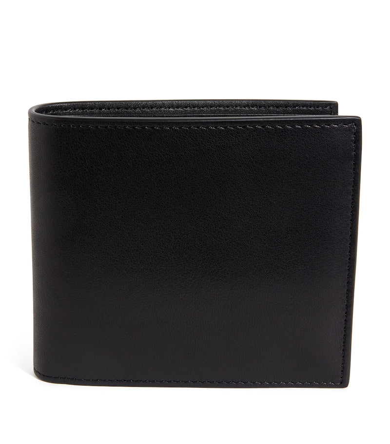 Thom Browne leather bifold wallet with tricolour lining, UK version