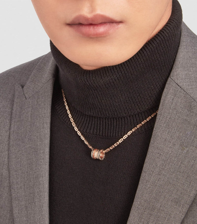 Bvlgari B.zero1 rose gold ceramic pendant - British product