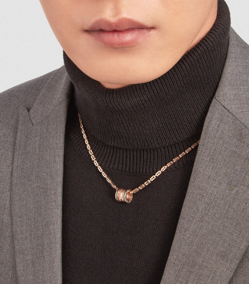 Bvlgari B.zero1 rose gold ceramic pendant - British product