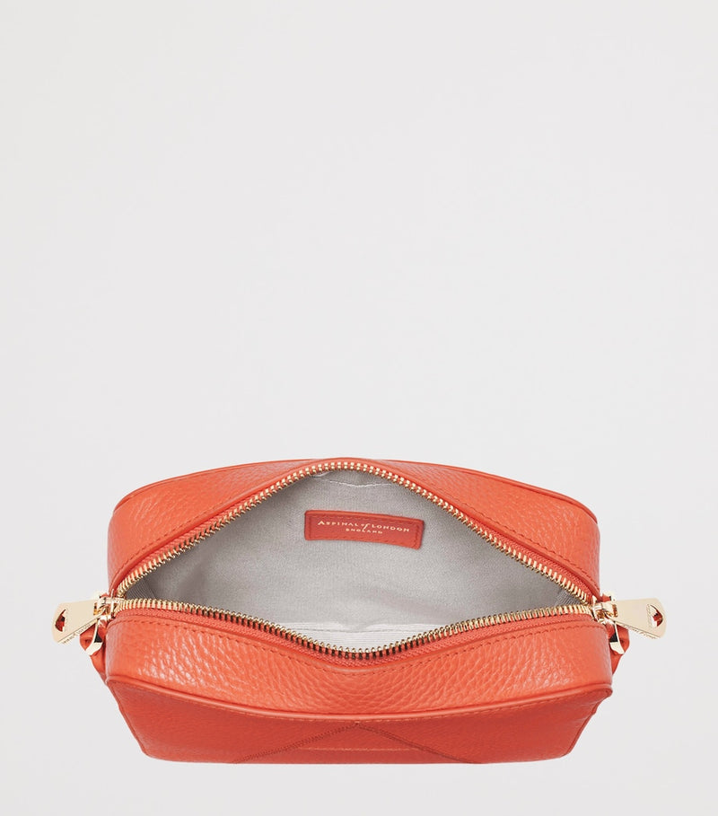 Aspinal of London leather camera bag with stitched A, imported from the UK